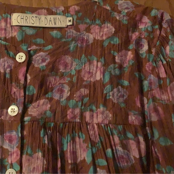 CHRISTY DAWN Medium Floral Button Up Top Dead Stock Rare - Picture 3 of 5